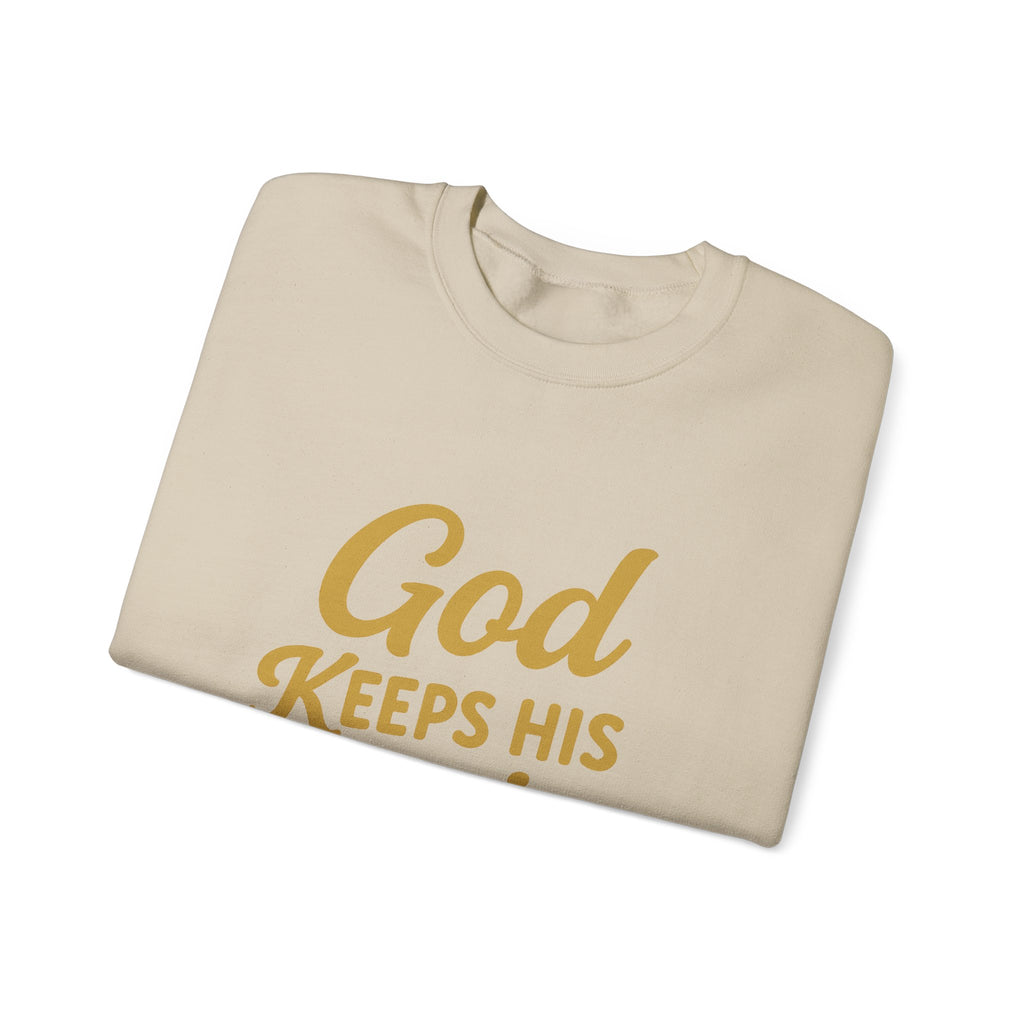 Christian Crewneck Sweatshirt — "God Keeps His Promises" Inspirational Pullover