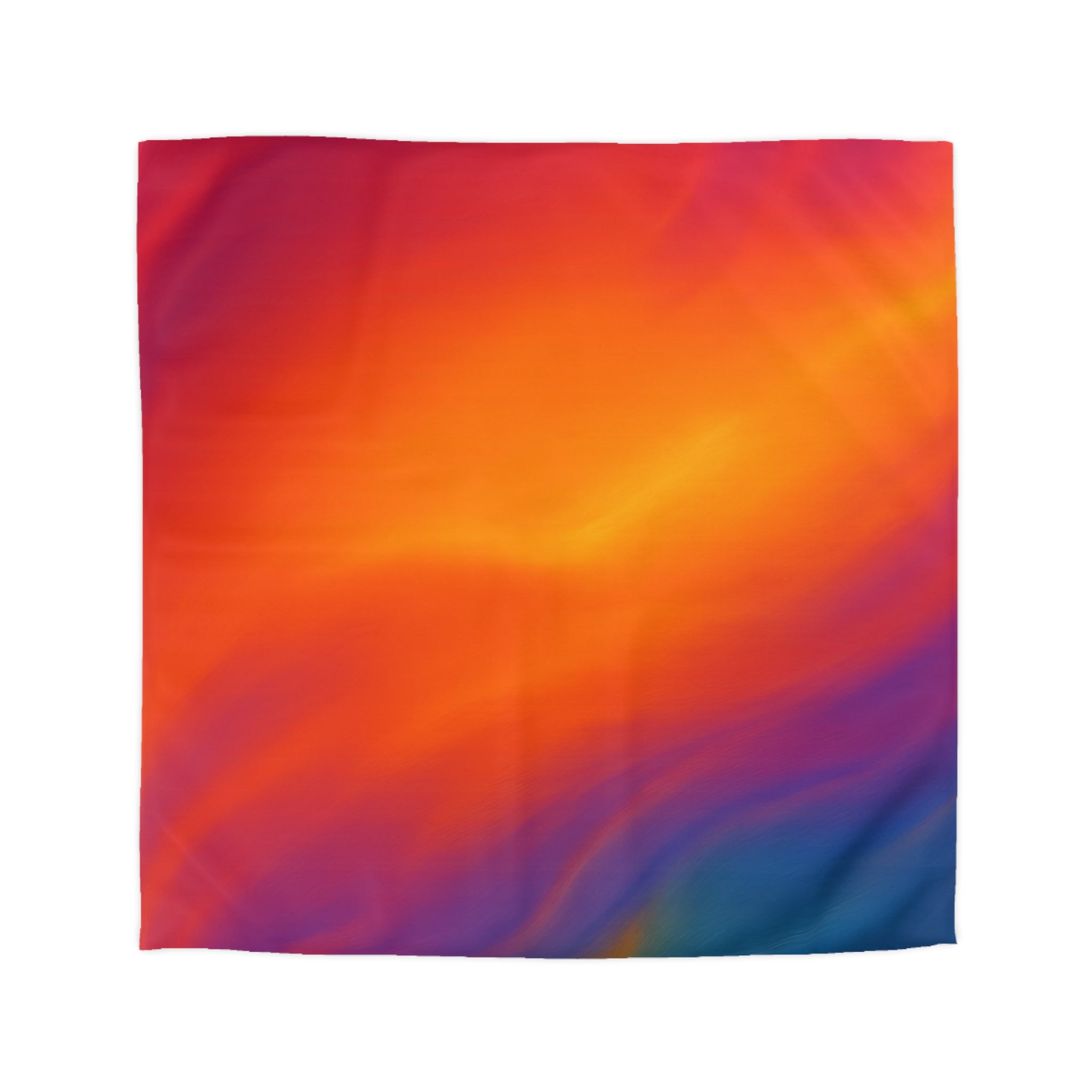 Vibrant Sunset Gradient Duvet Cover — Bold Orange to Deep Blue Microfiber