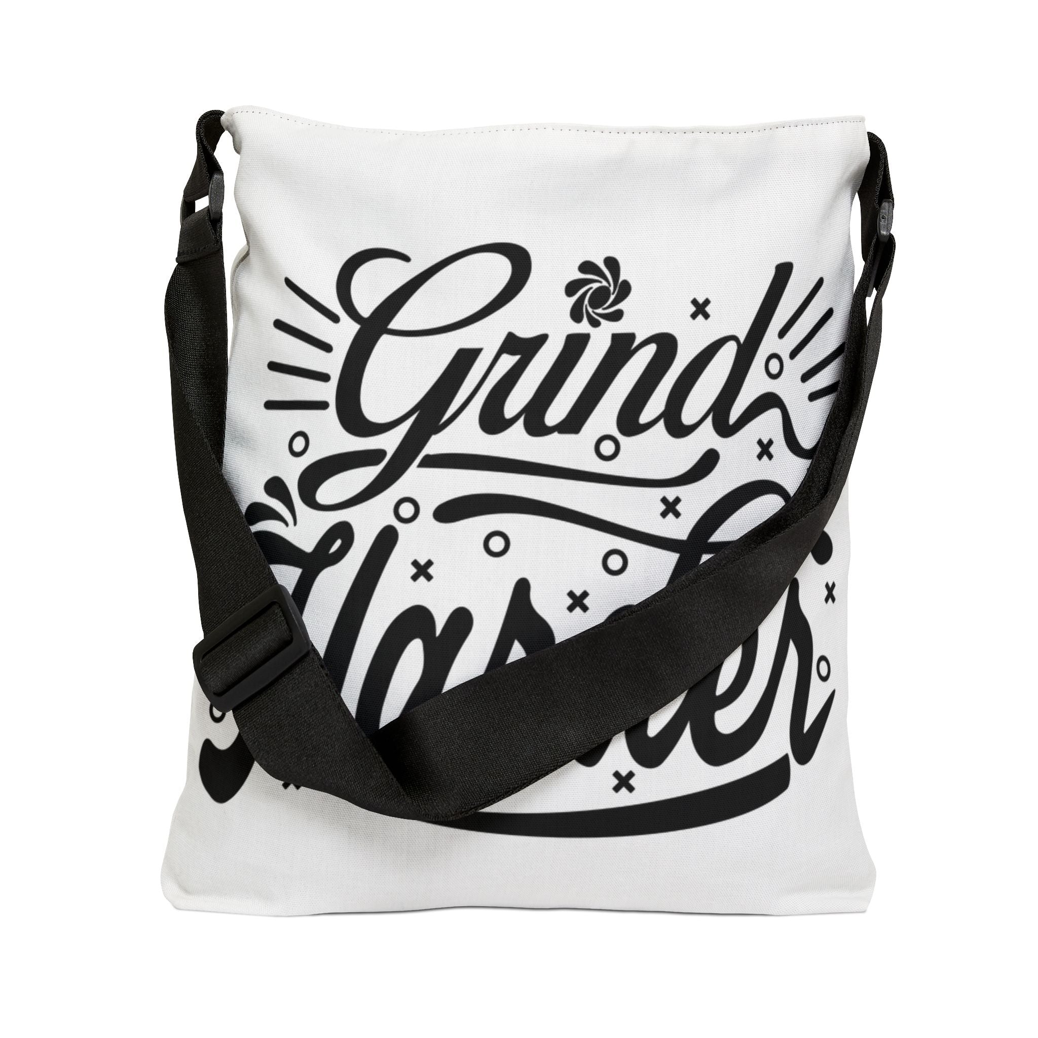 Inspirational 'Grind Harder' Adjustable Tote Bag — Motivational Work & Gym Sling