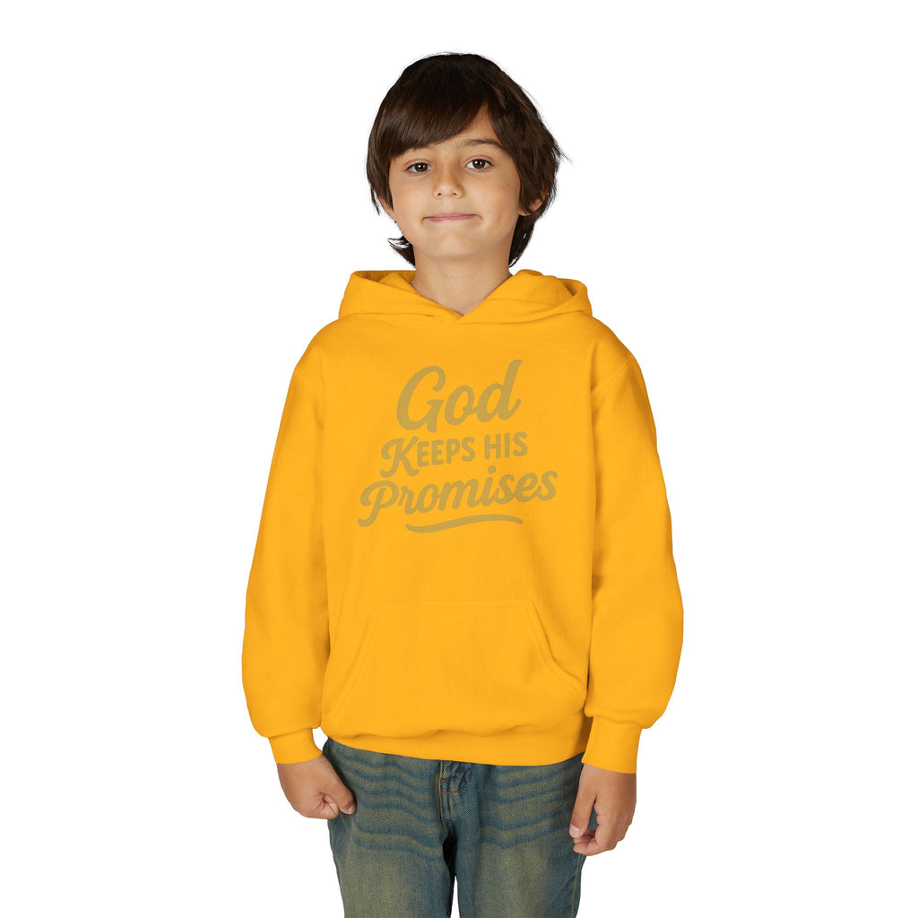 Youth Hoodie — "God Keeps His Promises" Inspirational Faith Sweatshirt