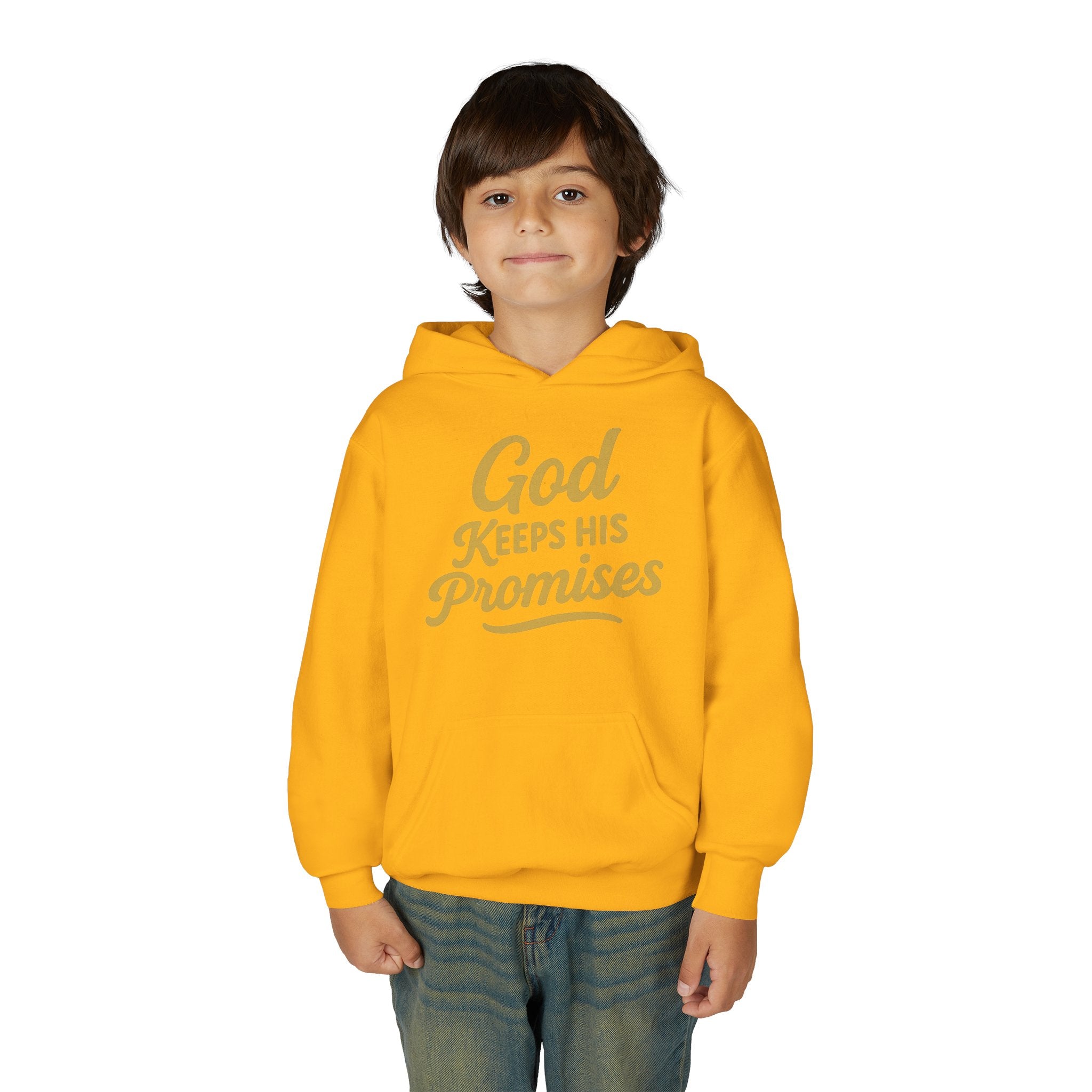 Youth Hoodie — "God Keeps His Promises" Inspirational Faith Sweatshirt