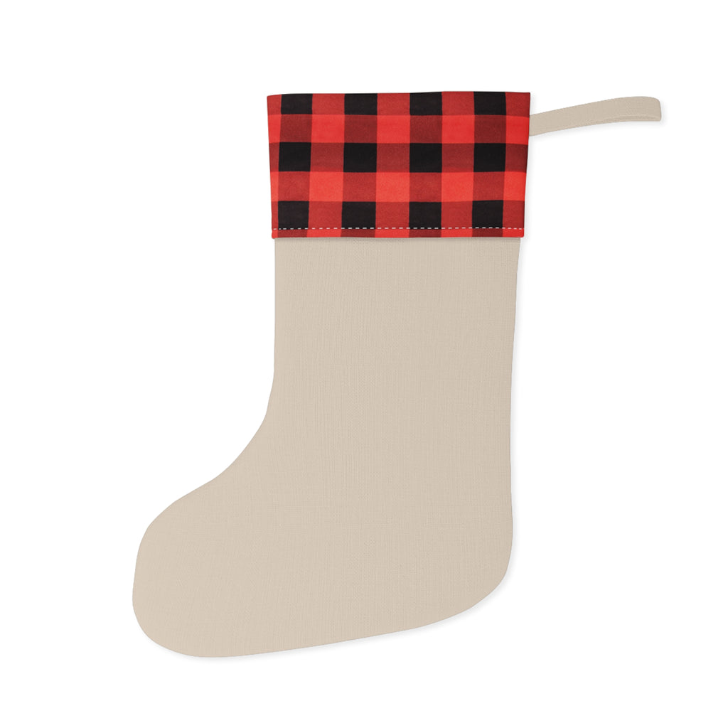 My First Christmas Baby Stocking — Buffalo Plaid Cuff Holiday Stocking