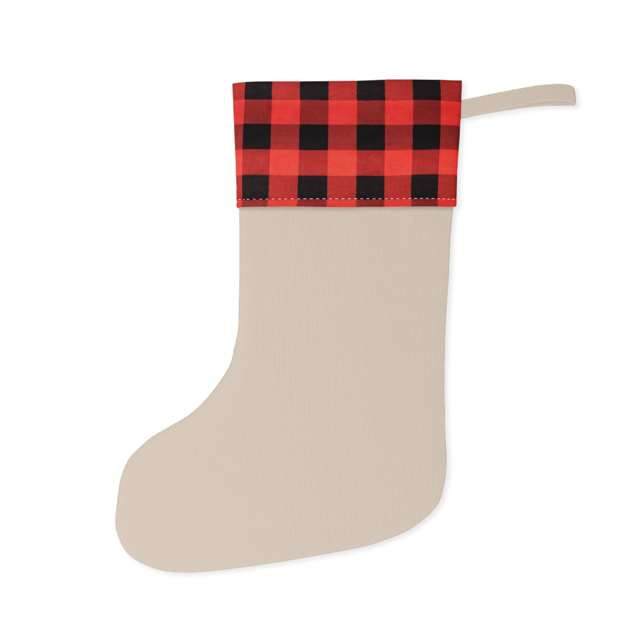 My First Christmas Baby Stocking — Buffalo Plaid Cuff Holiday Stocking