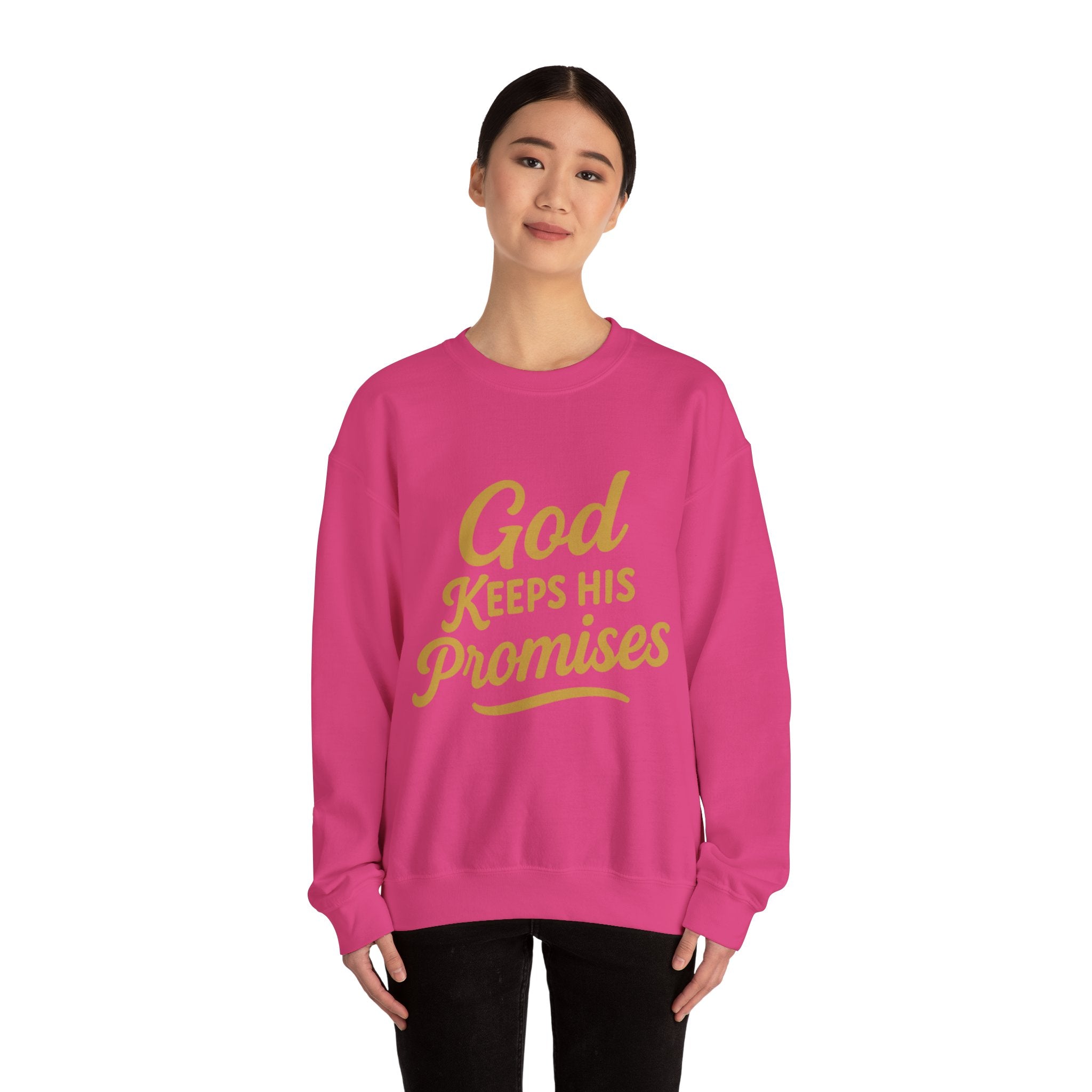 Christian Crewneck Sweatshirt — "God Keeps His Promises" Inspirational Pullover