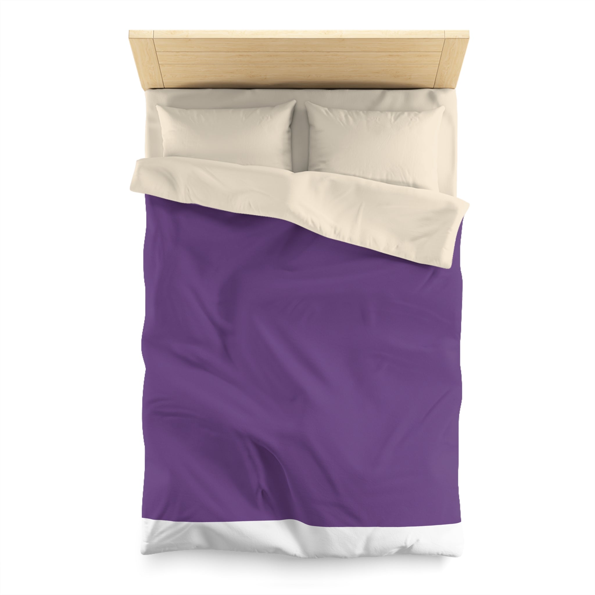 Purple Minimalist Microfiber Duvet Cover — Solid Violet Bedroom Bedding