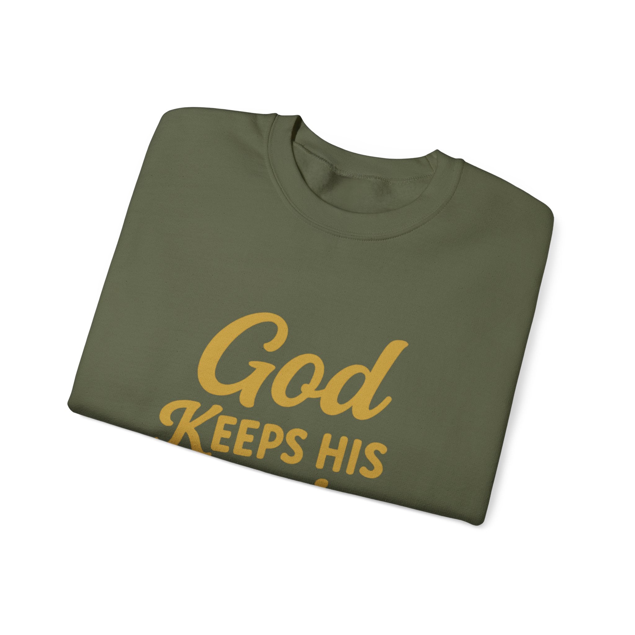 Christian Crewneck Sweatshirt — "God Keeps His Promises" Inspirational Pullover