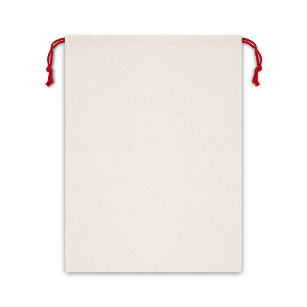 Christmas Gift Bag — Red 'Merry Christmas' Bells Drawstring Pouch