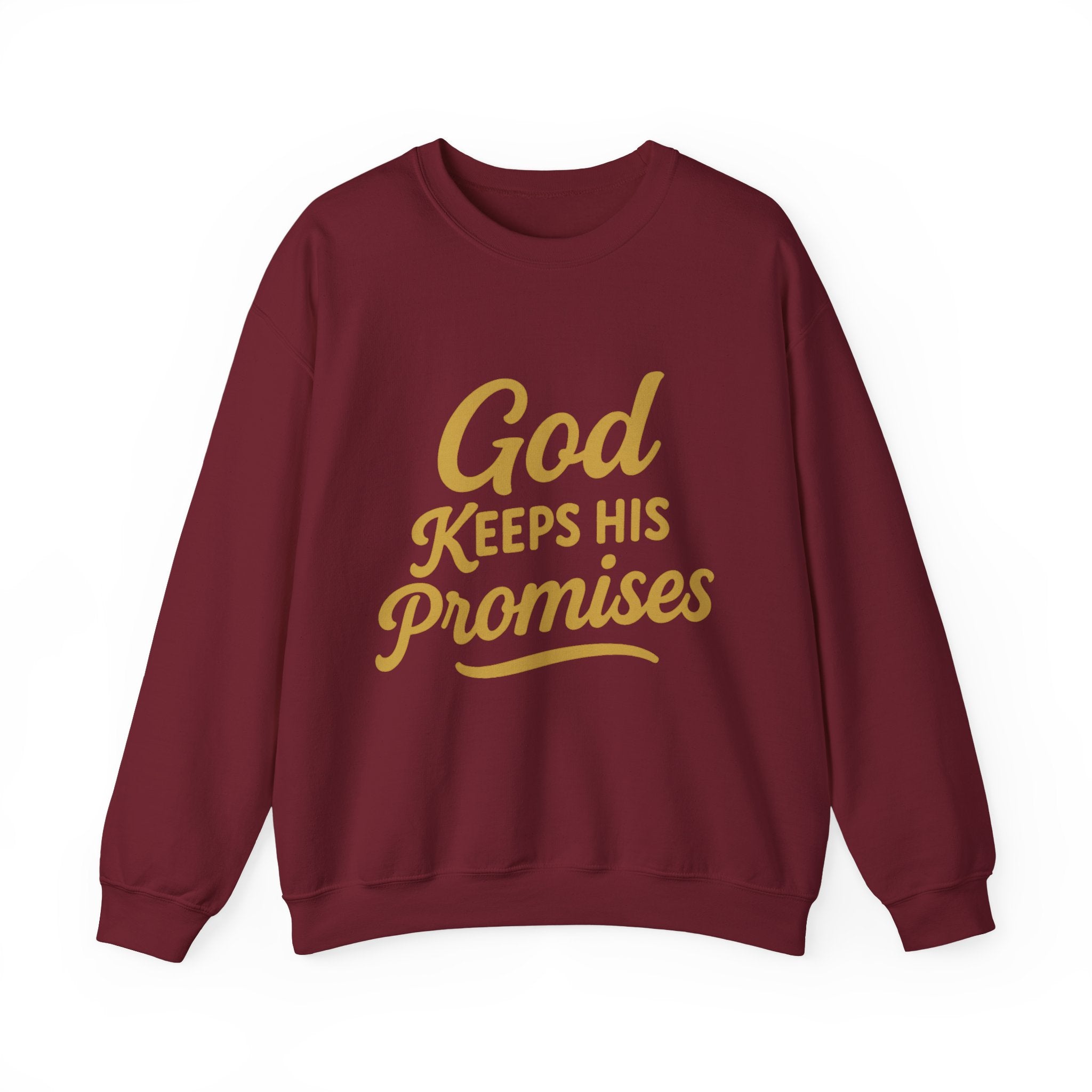Christian Crewneck Sweatshirt — "God Keeps His Promises" Inspirational Pullover