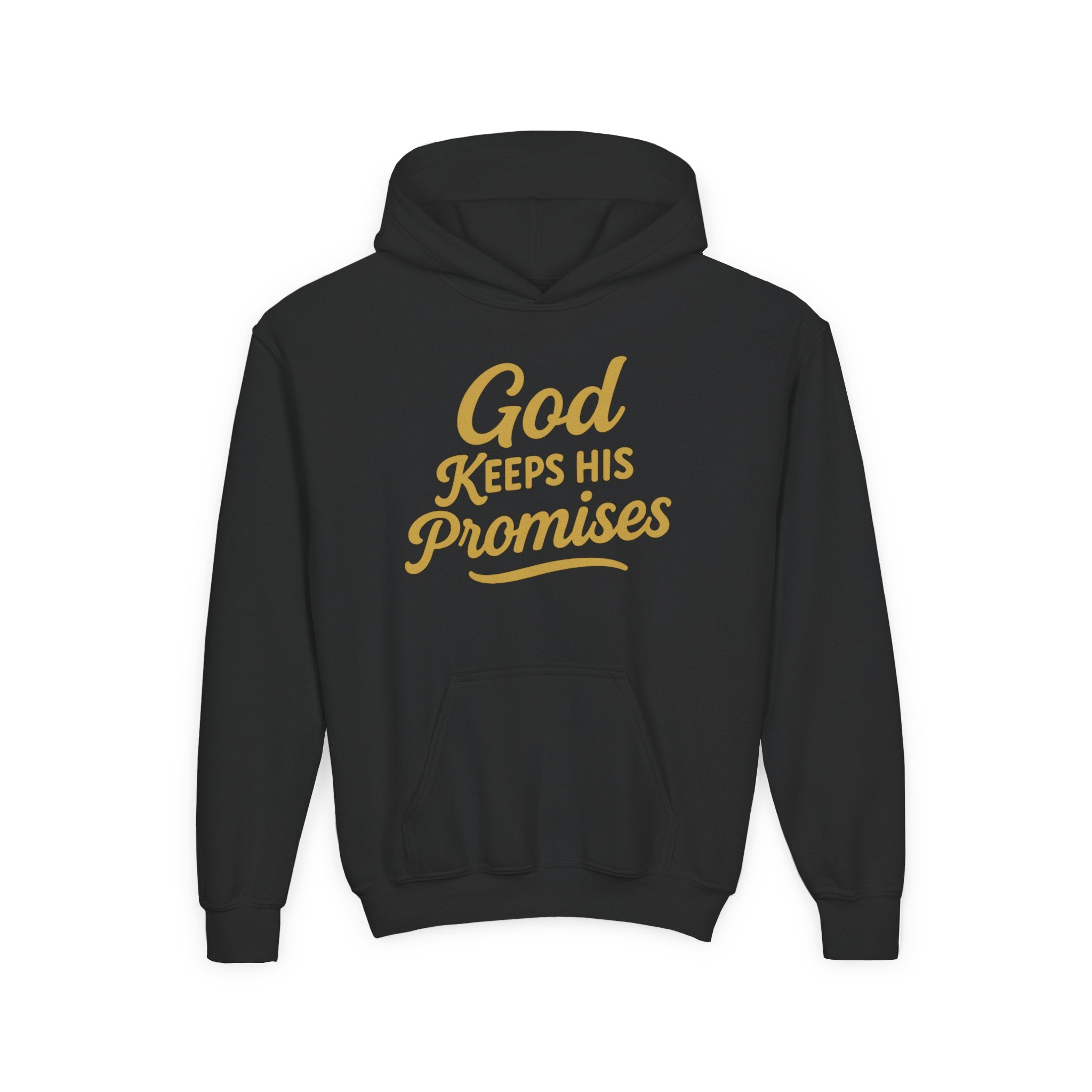 Youth Hoodie — "God Keeps His Promises" Inspirational Faith Sweatshirt