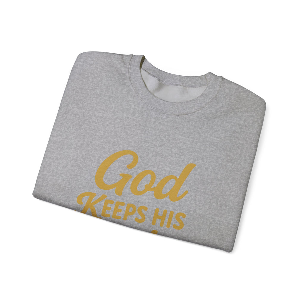 Christian Crewneck Sweatshirt — "God Keeps His Promises" Inspirational Pullover