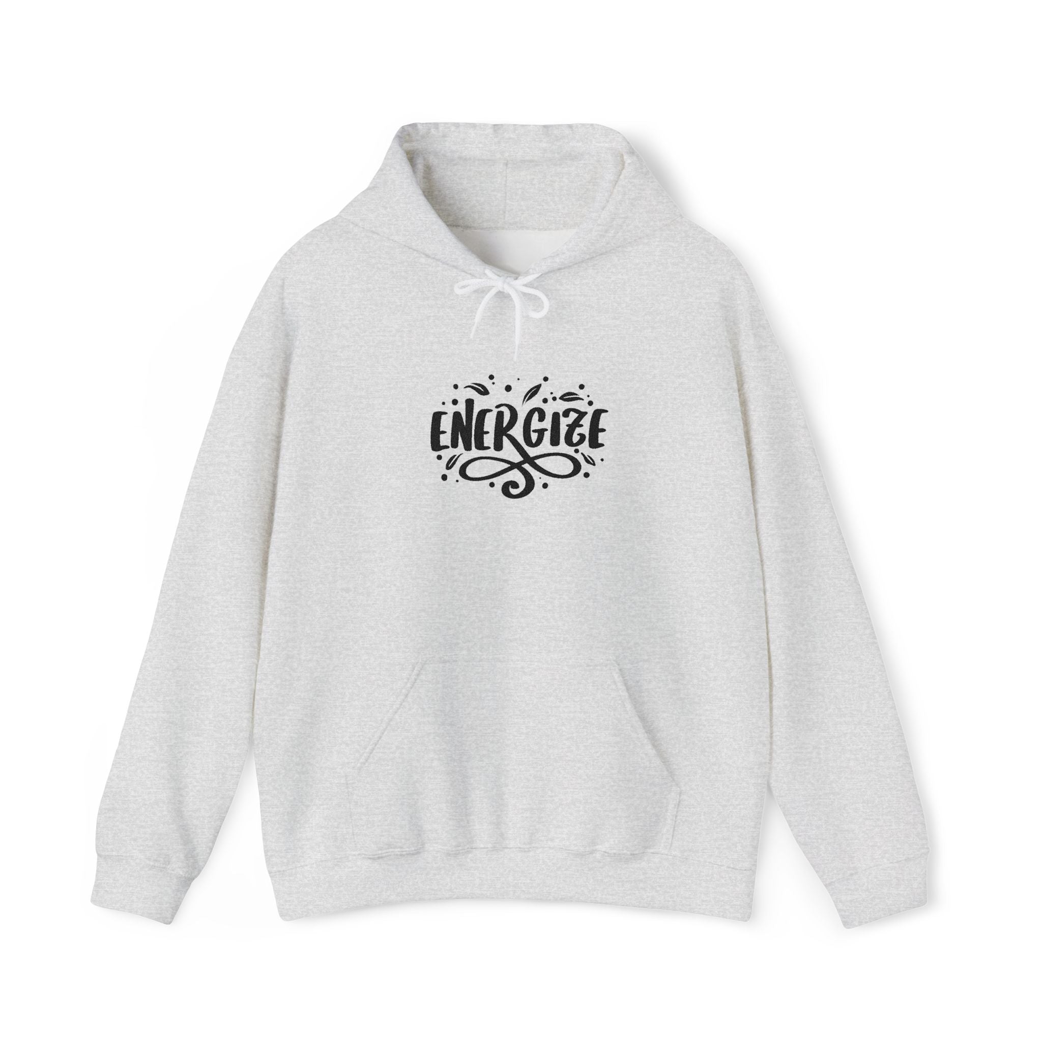 Energize Script Hoodie – Motivational White Pullover