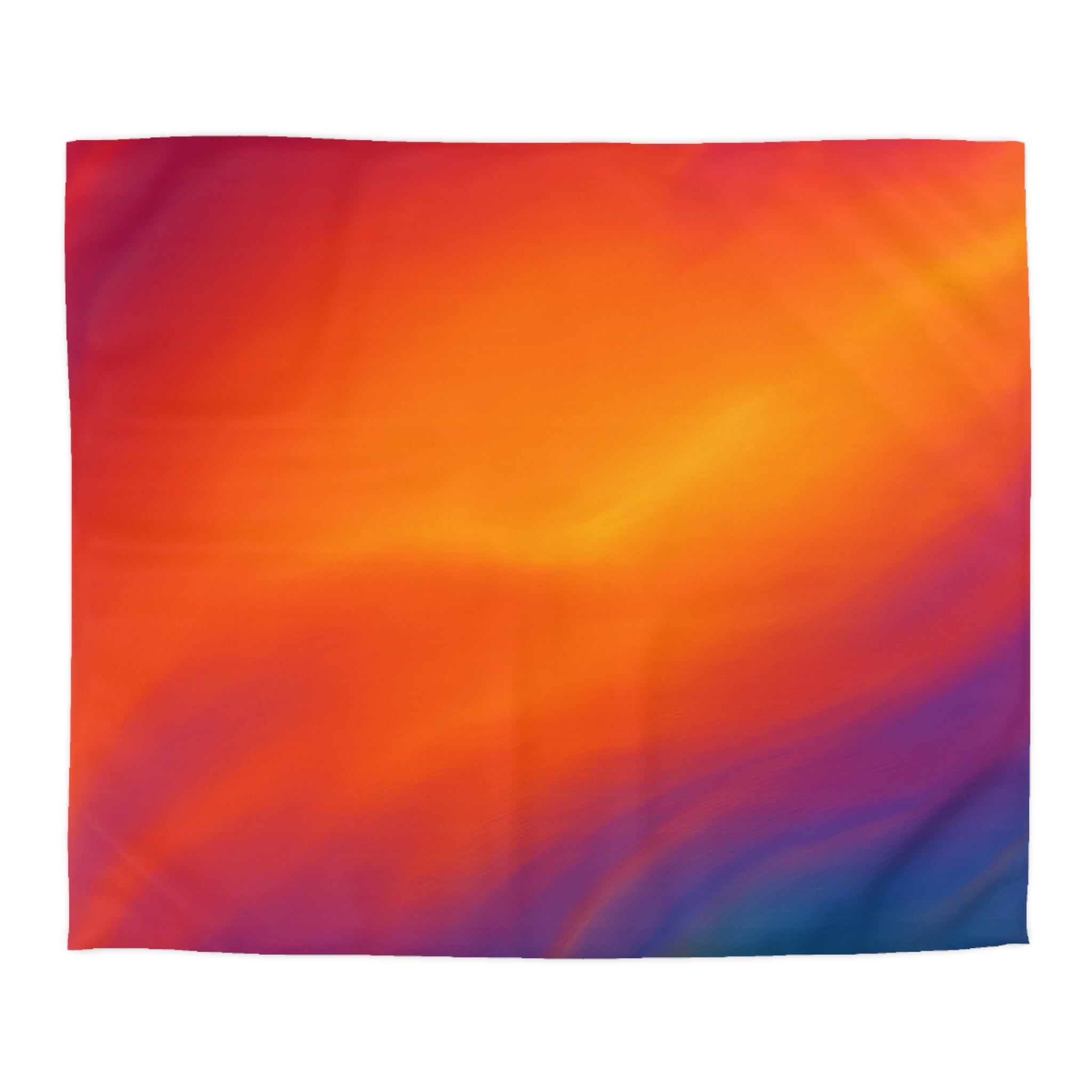 Vibrant Sunset Gradient Duvet Cover — Bold Orange to Deep Blue Microfiber