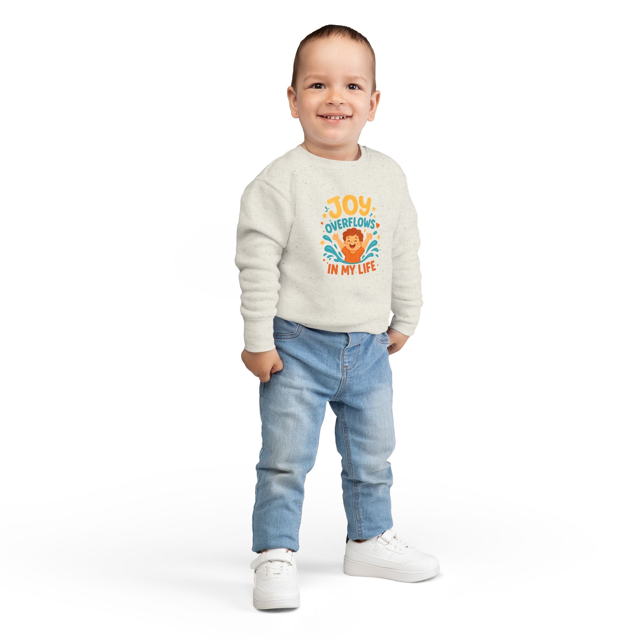 Toddler Sweatshirt — "Joy Overflows in My Life" Cute Playful Kids Pullover