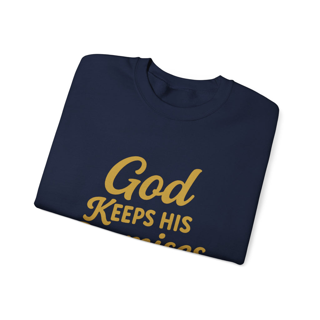 Religious Sweatshirt — "God Keeps His Promises" Crewneck Christian Pullover