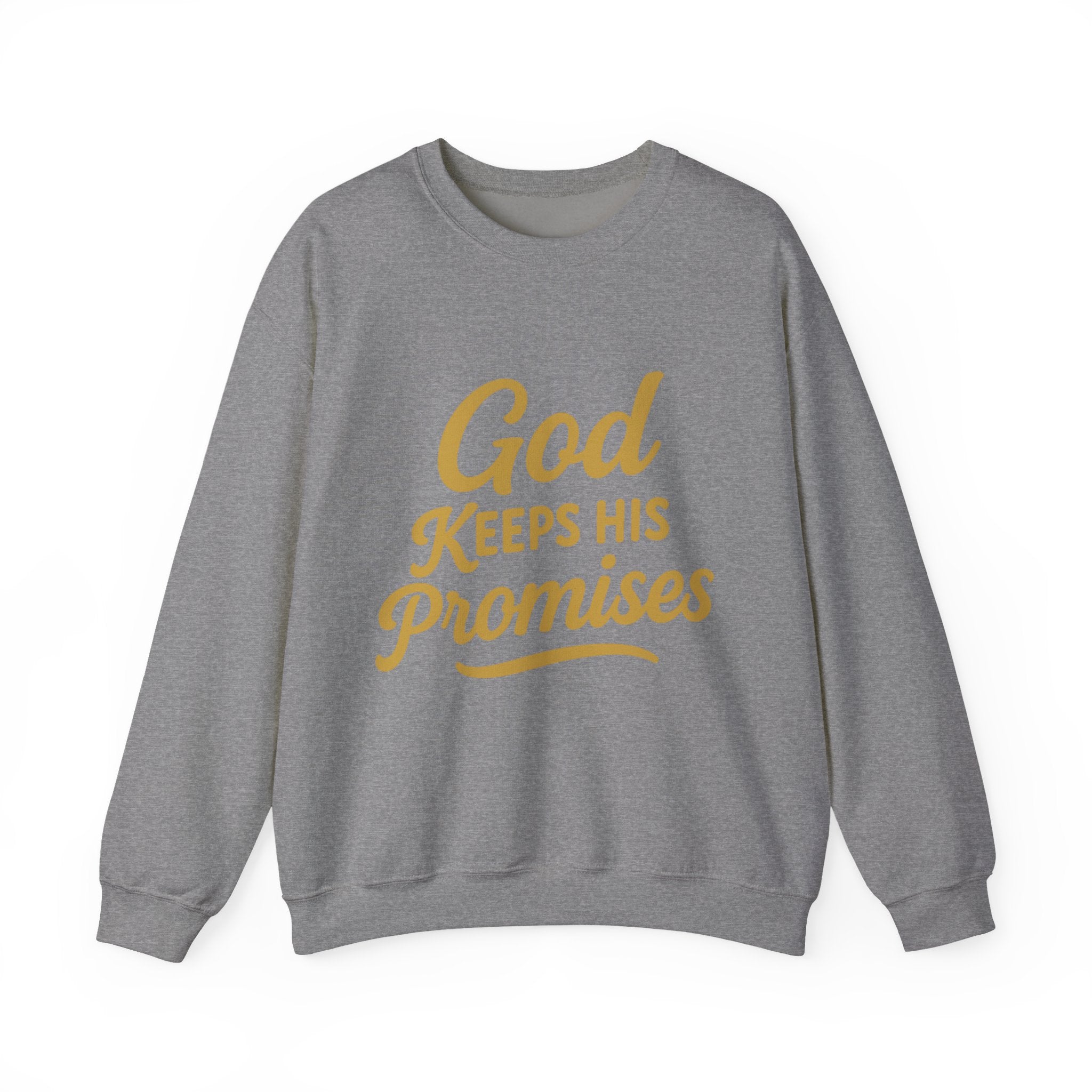 Christian Crewneck Sweatshirt — "God Keeps His Promises" Inspirational Pullover