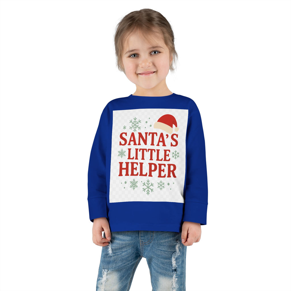 Santa's Little Helper Toddler Long Sleeve Tee
