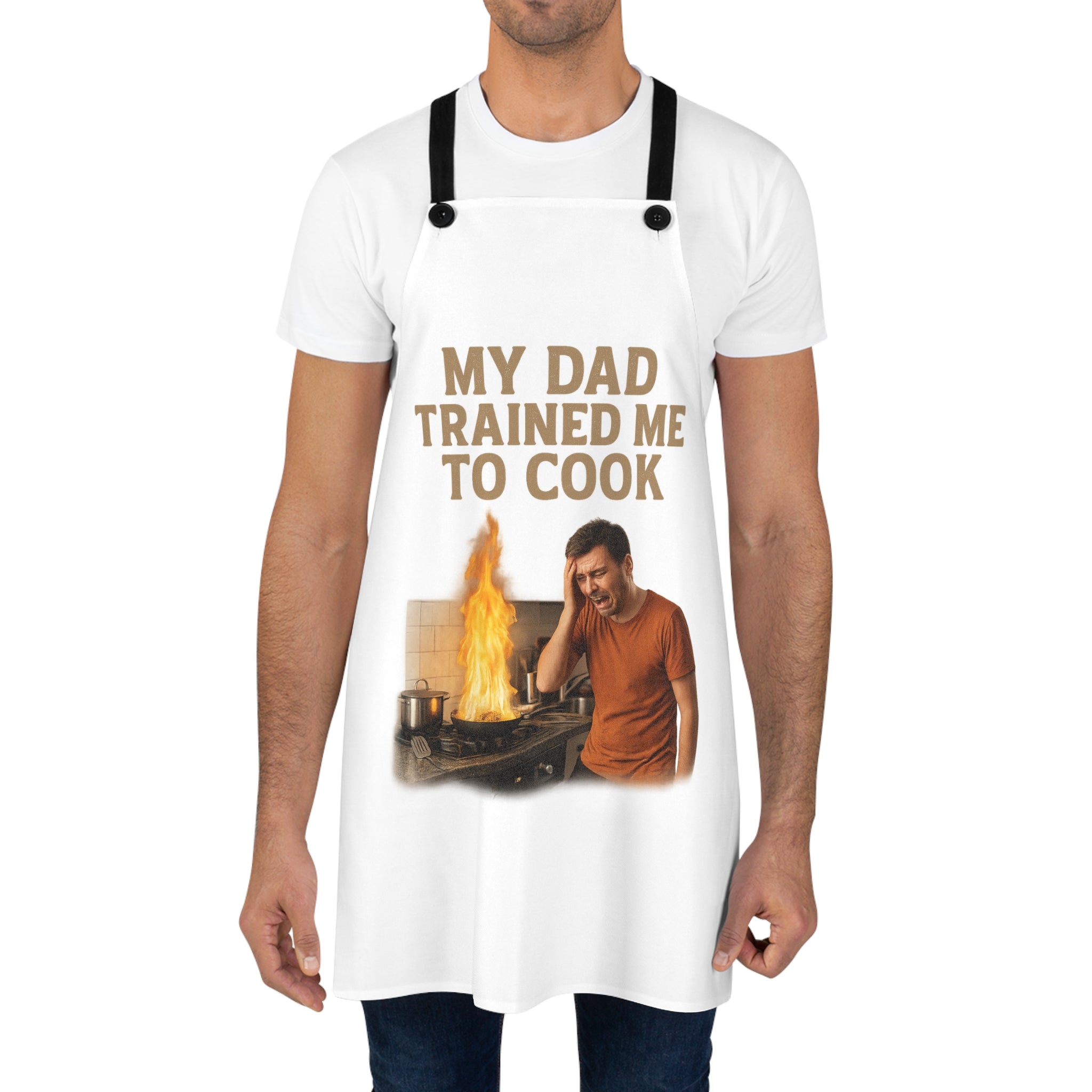 Apron — "My Dad Trained Me to Cook" Funny Chef Apron for Dads & Home Cooks