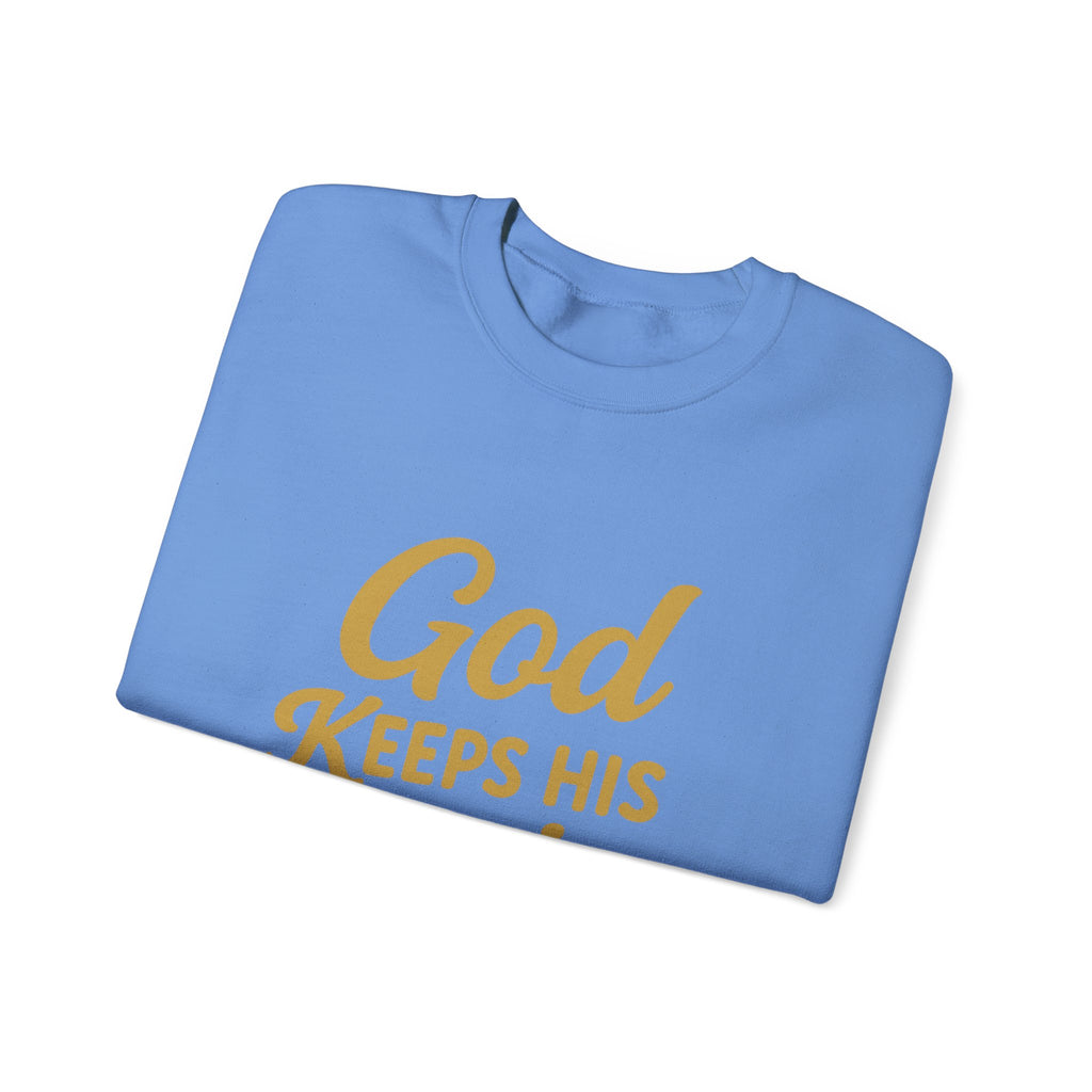 Christian Crewneck Sweatshirt — "God Keeps His Promises" Inspirational Pullover