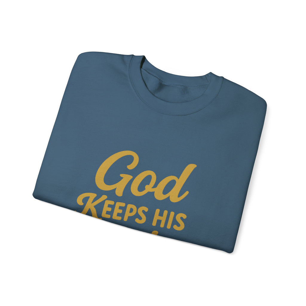 Christian Crewneck Sweatshirt — "God Keeps His Promises" Inspirational Pullover