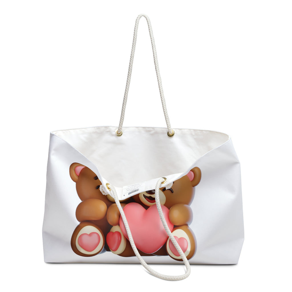 Cute Teddy Bears Heart Print Weekender Bag – Romantic Travel Tote