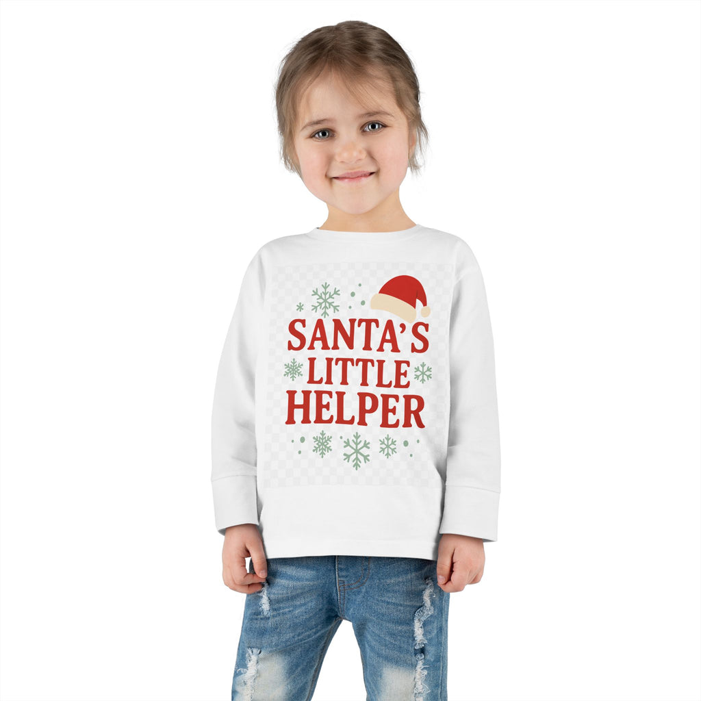 Santa's Little Helper Toddler Long Sleeve Tee