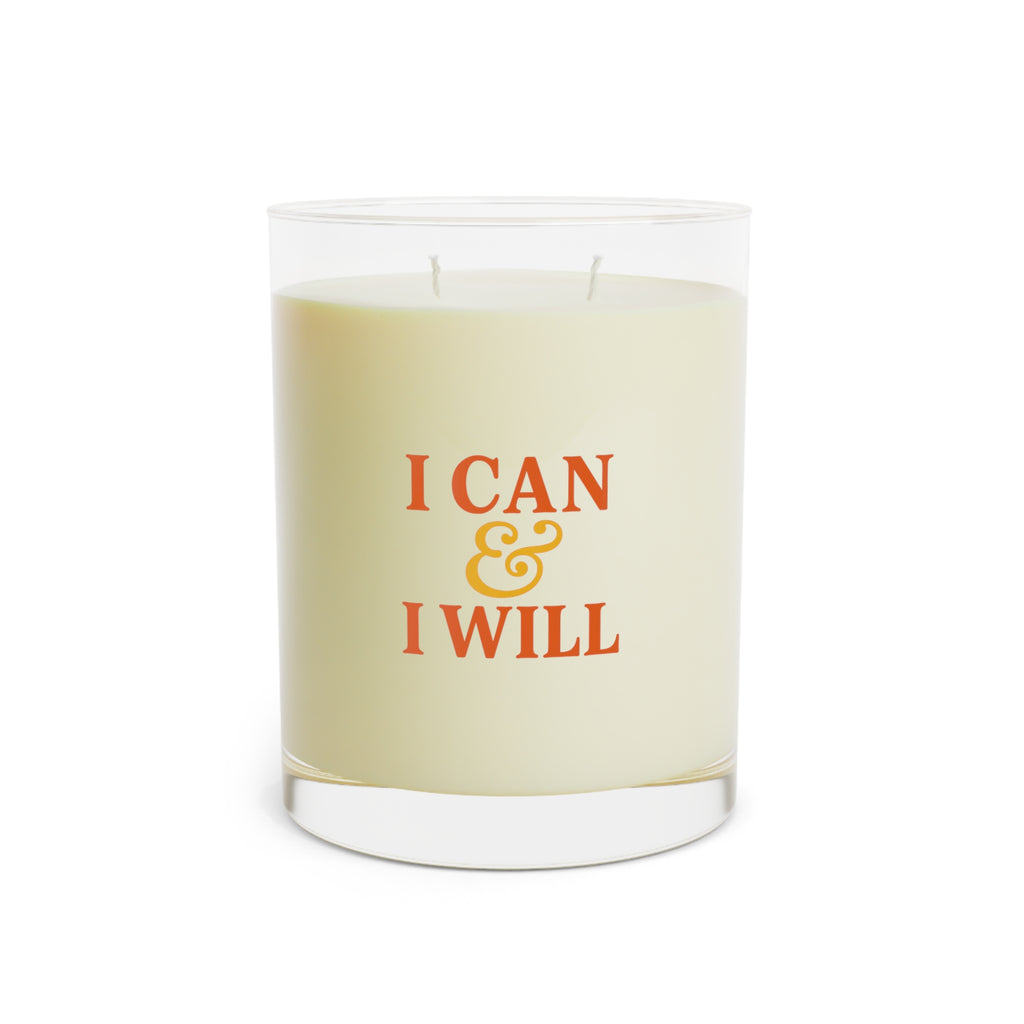 Scented Candle — "I Can & I Will" Motivational Glass Candle, 11oz