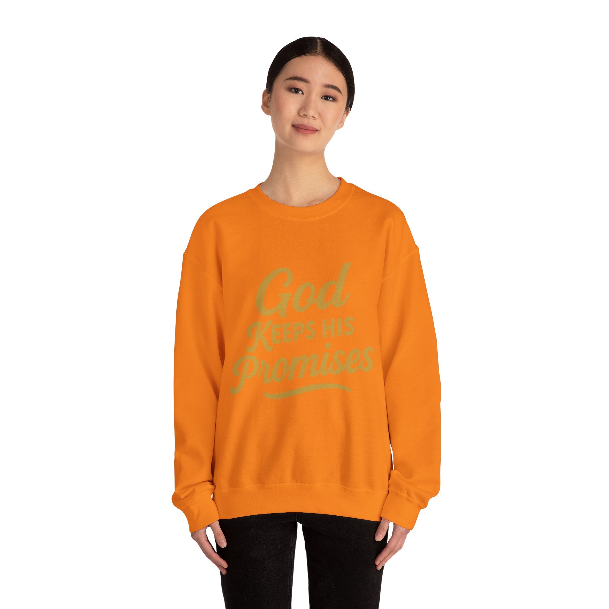 Christian Crewneck Sweatshirt — "God Keeps His Promises" Inspirational Pullover