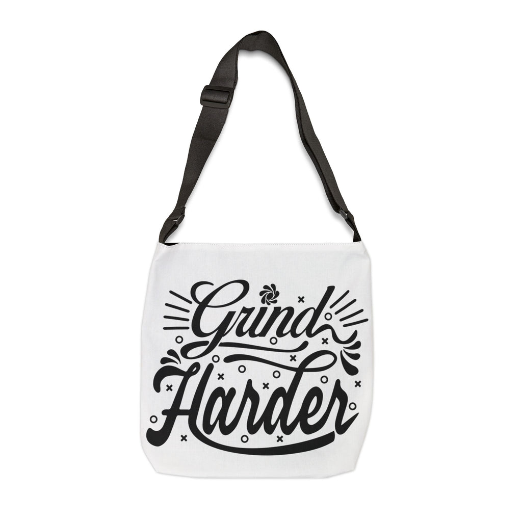 Inspirational 'Grind Harder' Adjustable Tote Bag — Motivational Work & Gym Sling