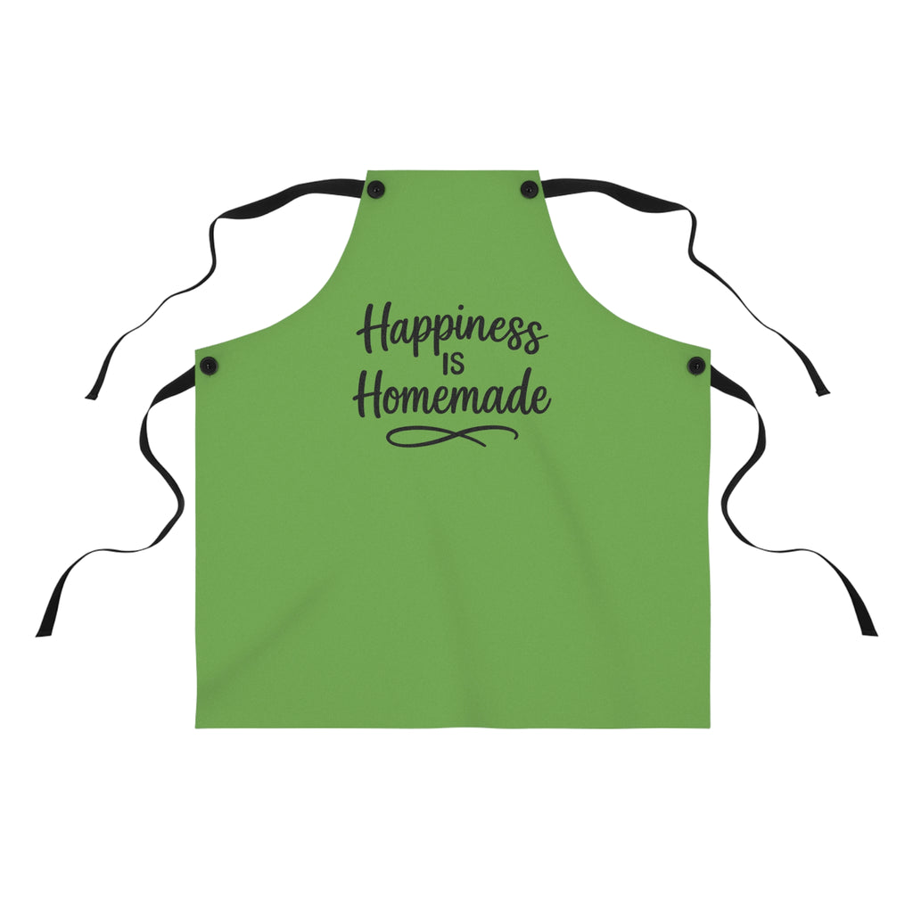 Happiness Is Homemade Green Apron — Kitchen Cooking & Baking Apron