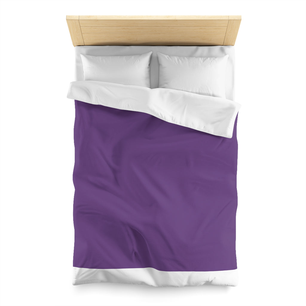 Purple Minimalist Microfiber Duvet Cover — Solid Violet Bedroom Bedding