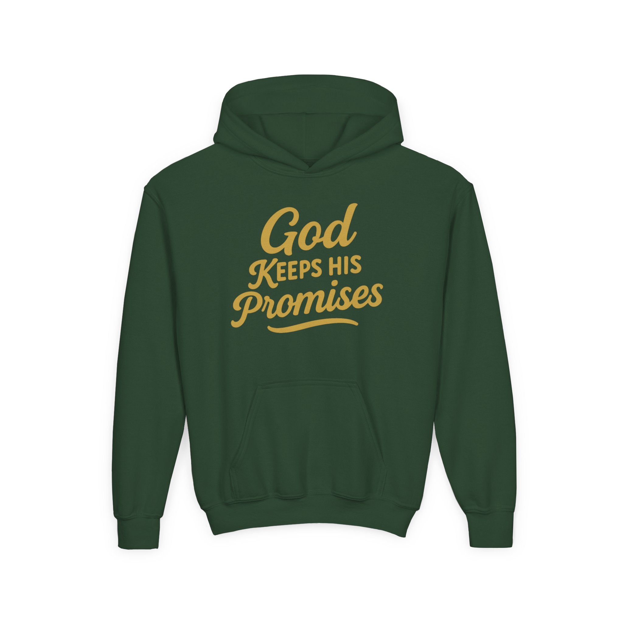 Youth Hoodie — "God Keeps His Promises" Inspirational Faith Sweatshirt