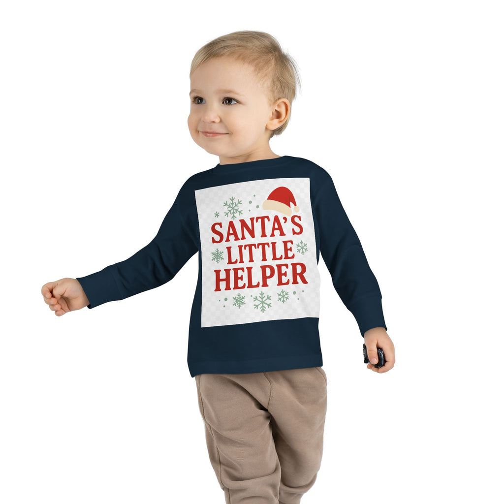 Santa's Little Helper Toddler Long Sleeve Tee