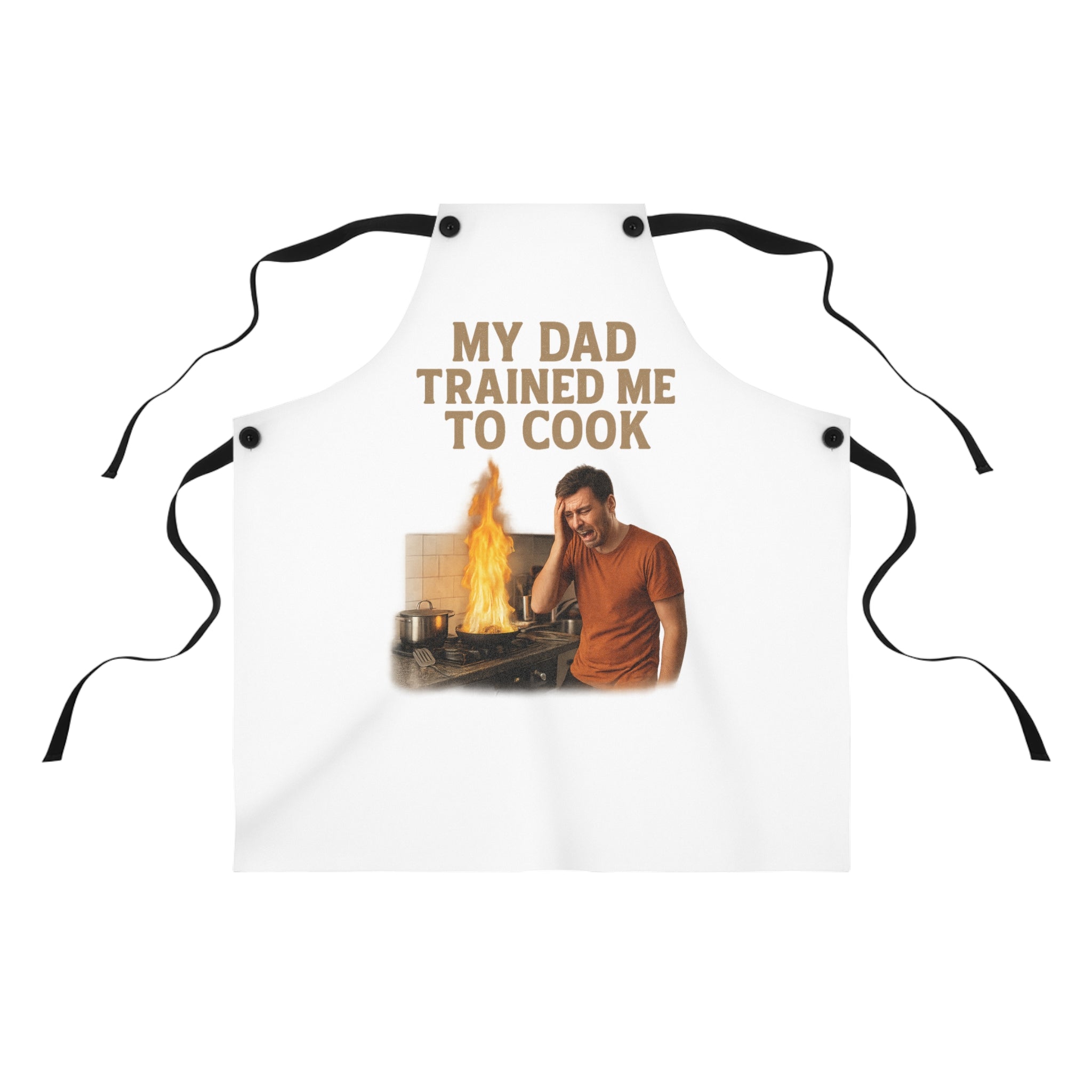 Apron — "My Dad Trained Me to Cook" Funny Chef Apron for Dads & Home Cooks