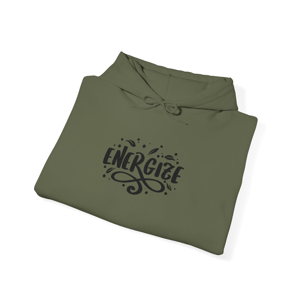 Energize Script Hoodie – Motivational White Pullover