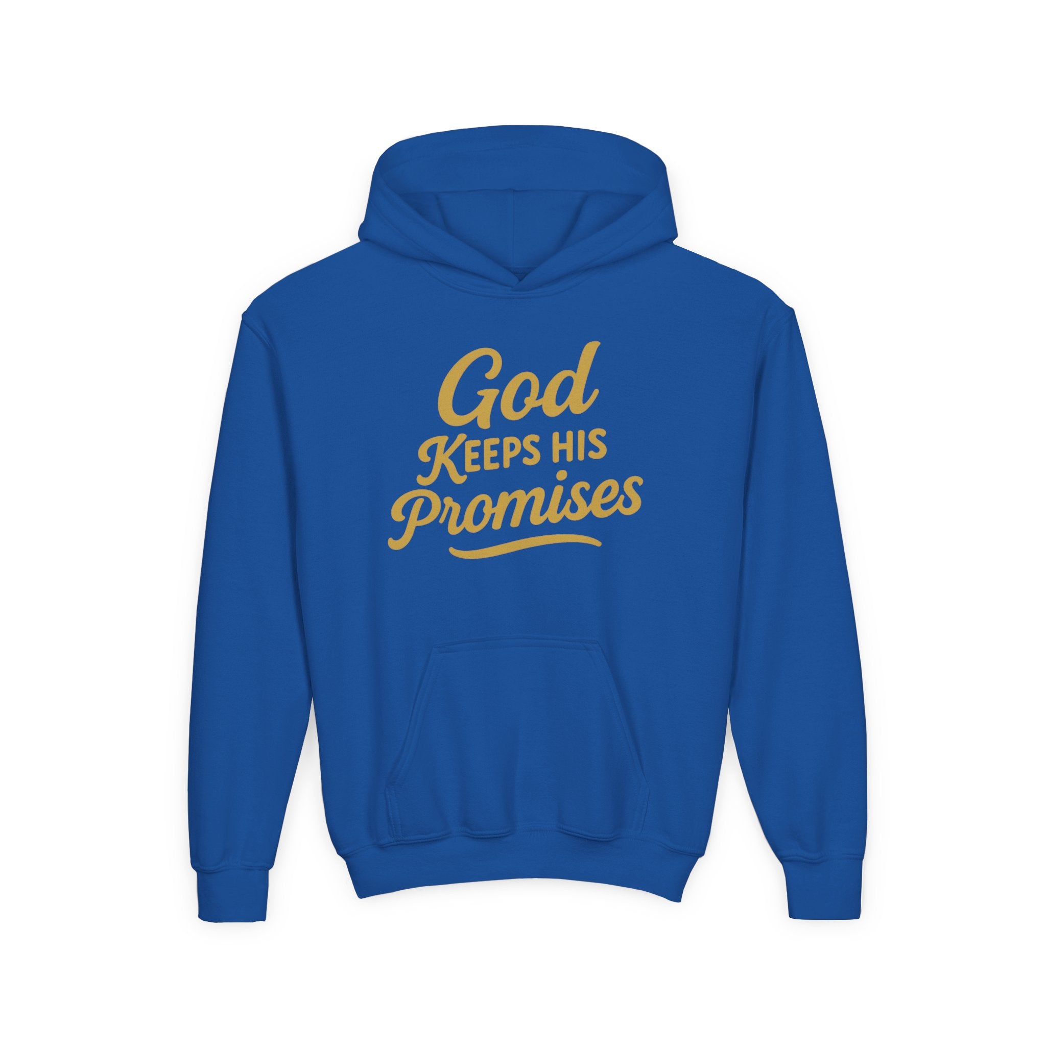Youth Hoodie — "God Keeps His Promises" Inspirational Faith Sweatshirt