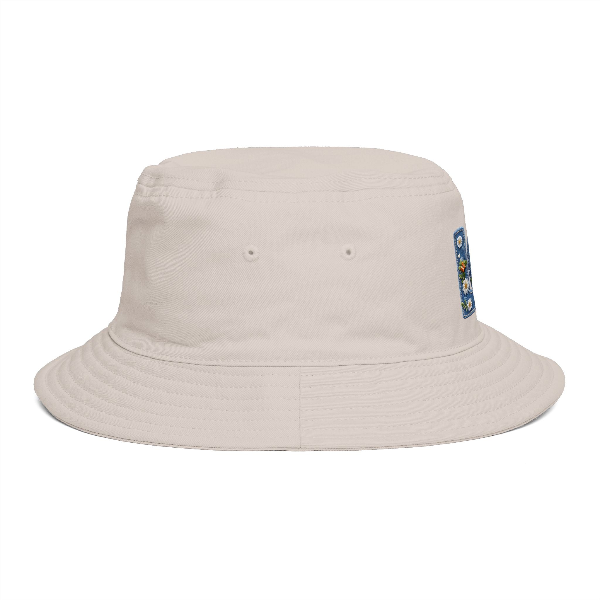 LOVE Daisy Bucket Hat — Floral Embroidered Brown Sun Hat