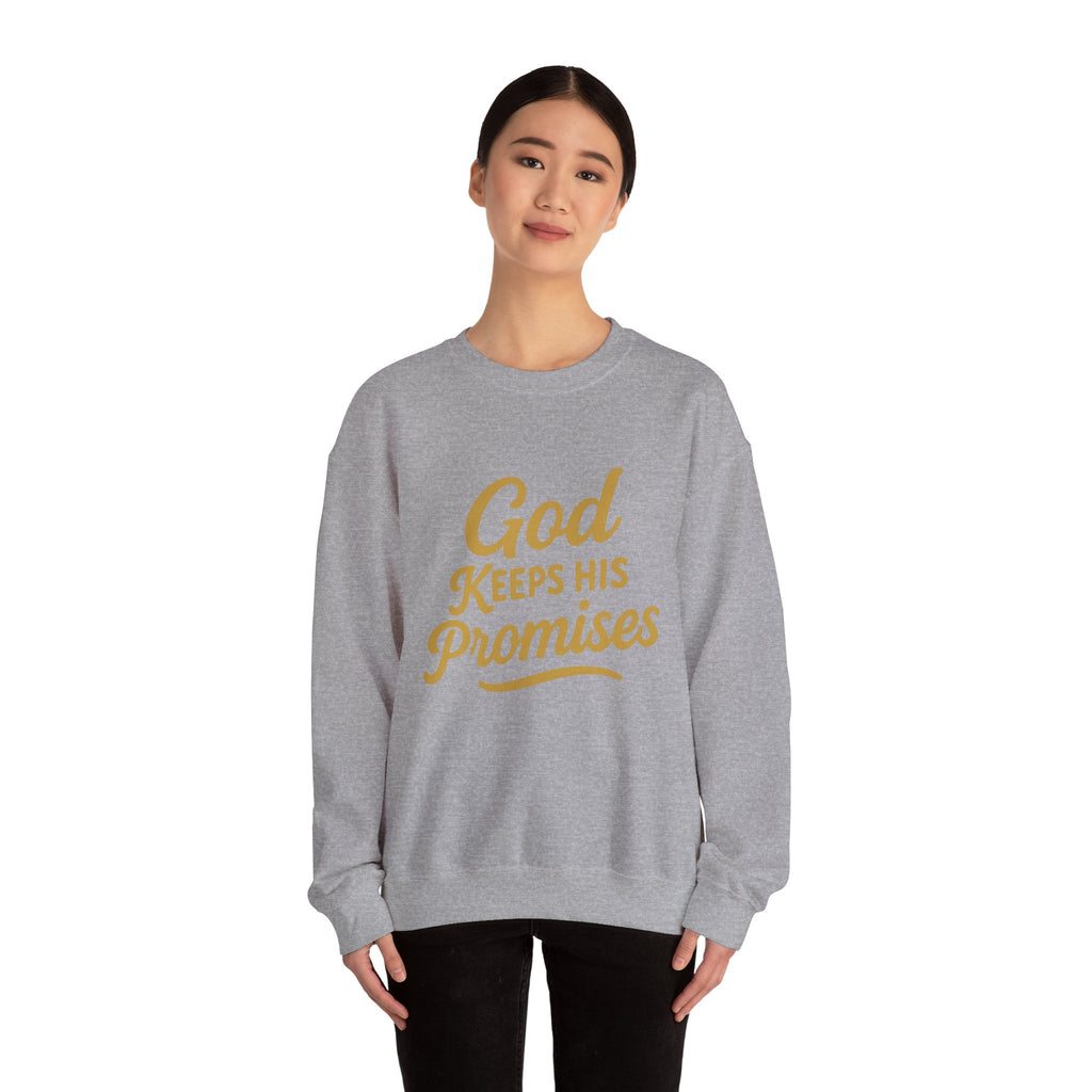 Religious Sweatshirt — "God Keeps His Promises" Crewneck Christian Pullover