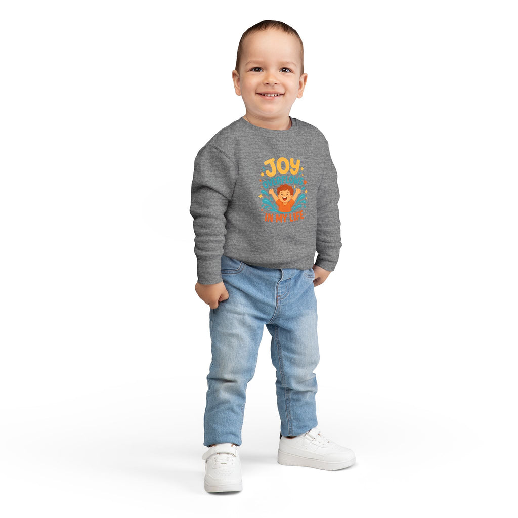 Toddler Sweatshirt — "Joy Overflows in My Life" Cute Playful Kids Pullover