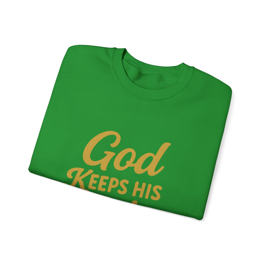 Christian Crewneck Sweatshirt — "God Keeps His Promises" Inspirational Pullover