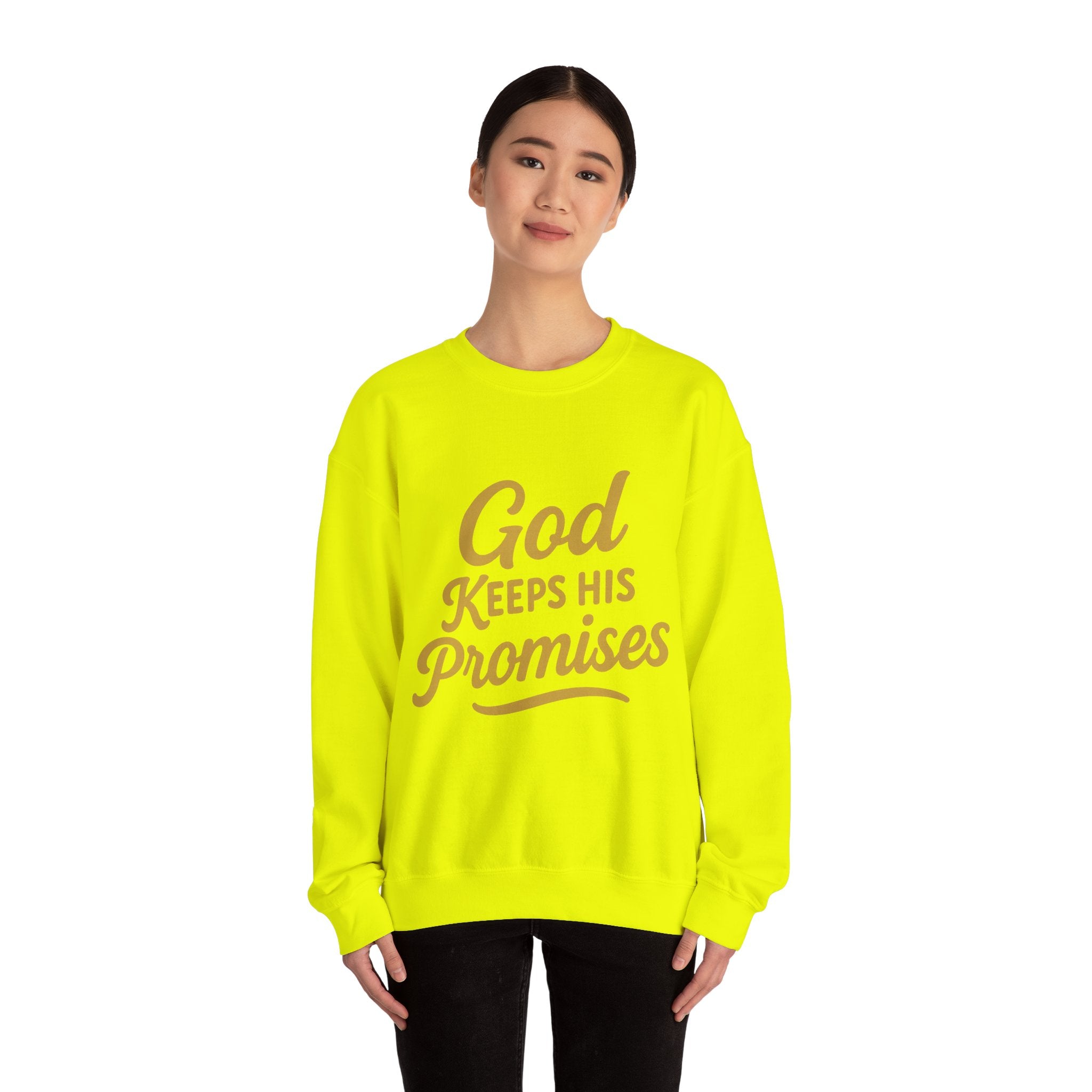 Christian Crewneck Sweatshirt — "God Keeps His Promises" Inspirational Pullover