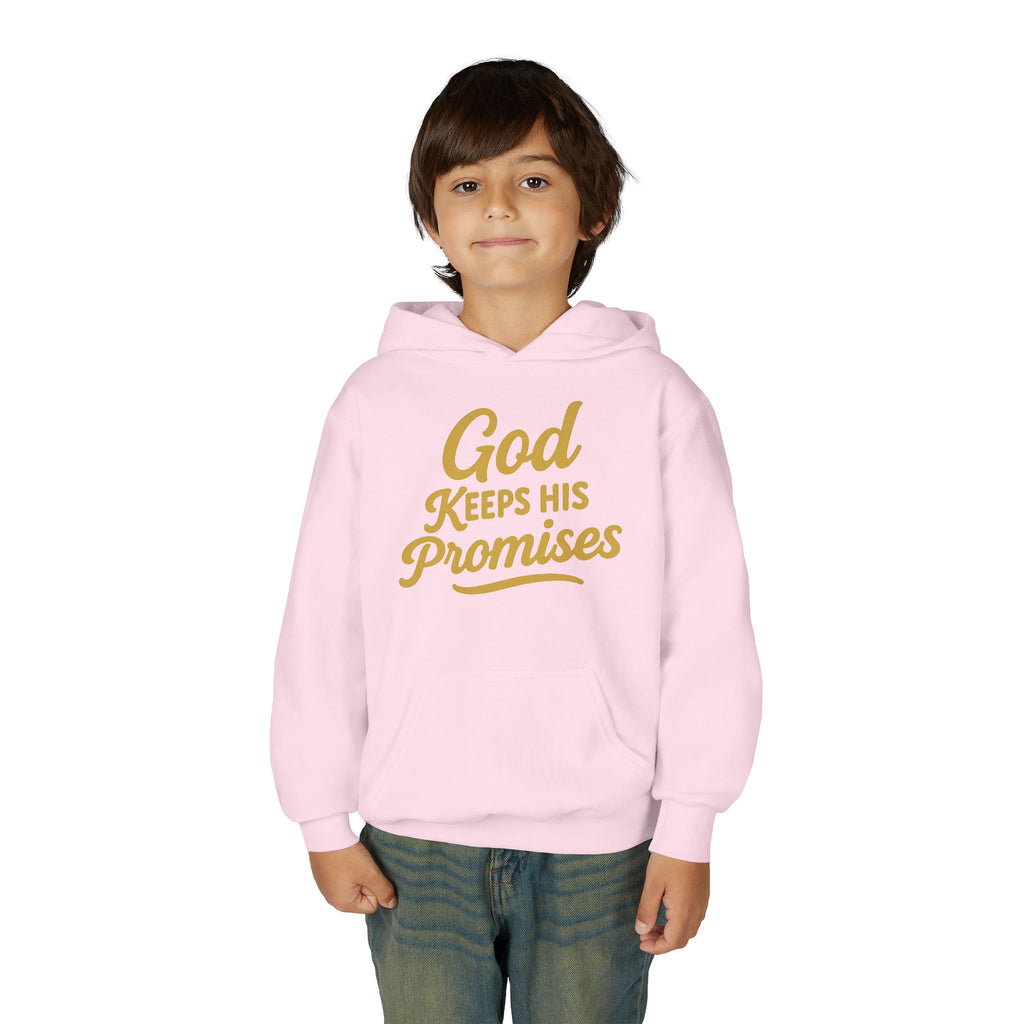 Youth Hoodie — "God Keeps His Promises" Inspirational Faith Sweatshirt