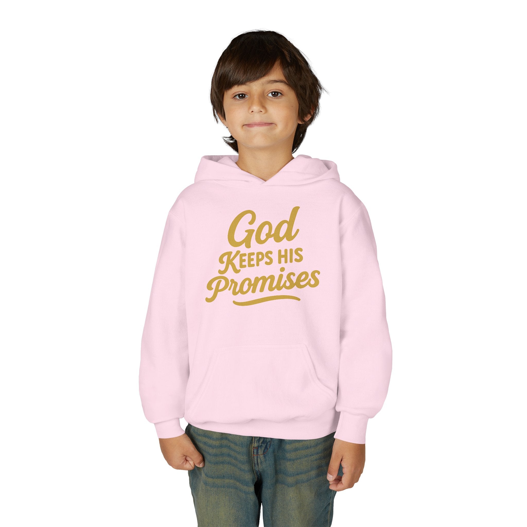 Youth Hoodie — "God Keeps His Promises" Inspirational Faith Sweatshirt