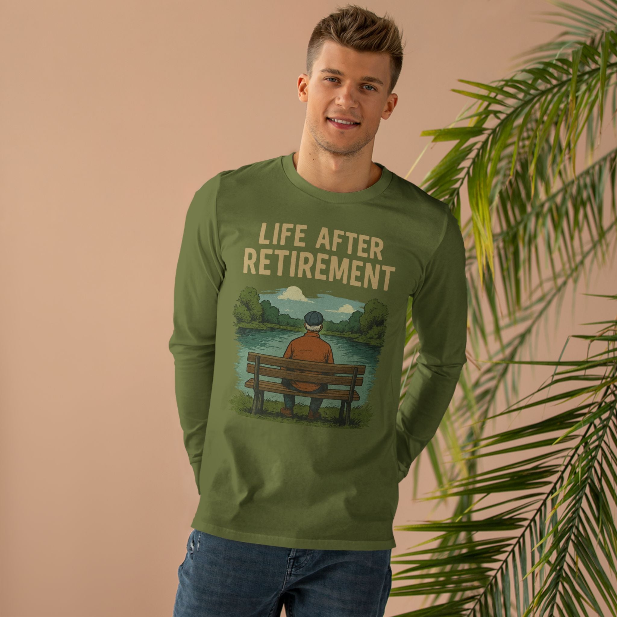 Life After Retirement Longsleeve Tee — Relaxed Retirement Graphic Shirt