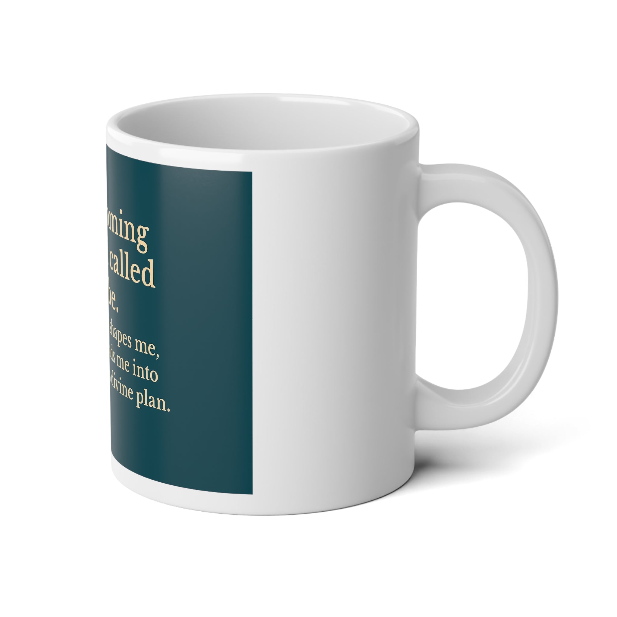 Inspirational Christian 20oz Jumbo Mug — "I am becoming who God called me to be" Faith Coffee Cup