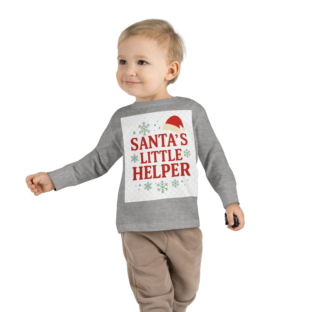 Santa's Little Helper Toddler Long Sleeve Tee