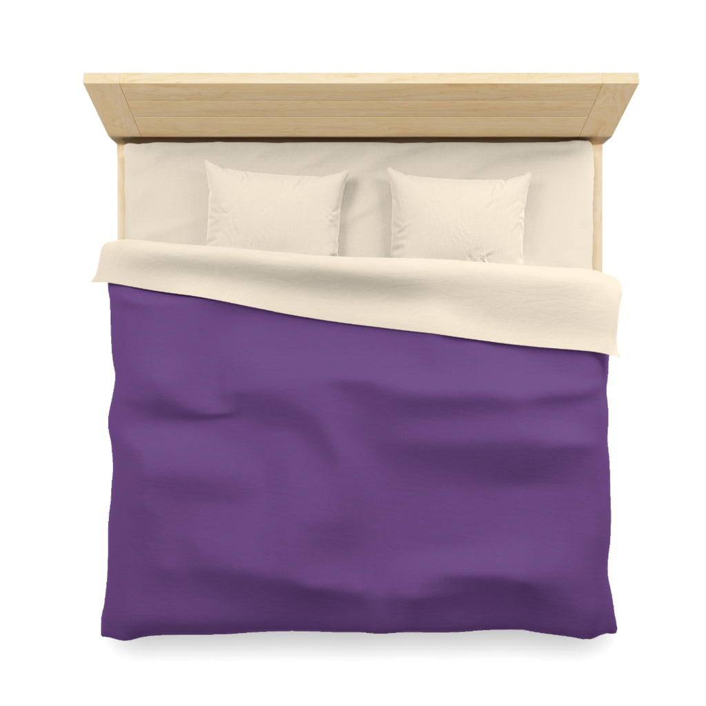Purple Minimalist Microfiber Duvet Cover — Solid Violet Bedroom Bedding