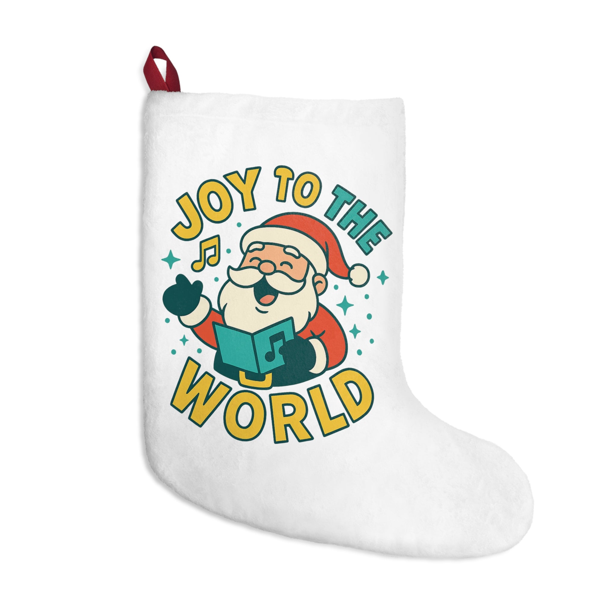 Joy to the World Santa Christmas Stocking – Festive Holiday Decor