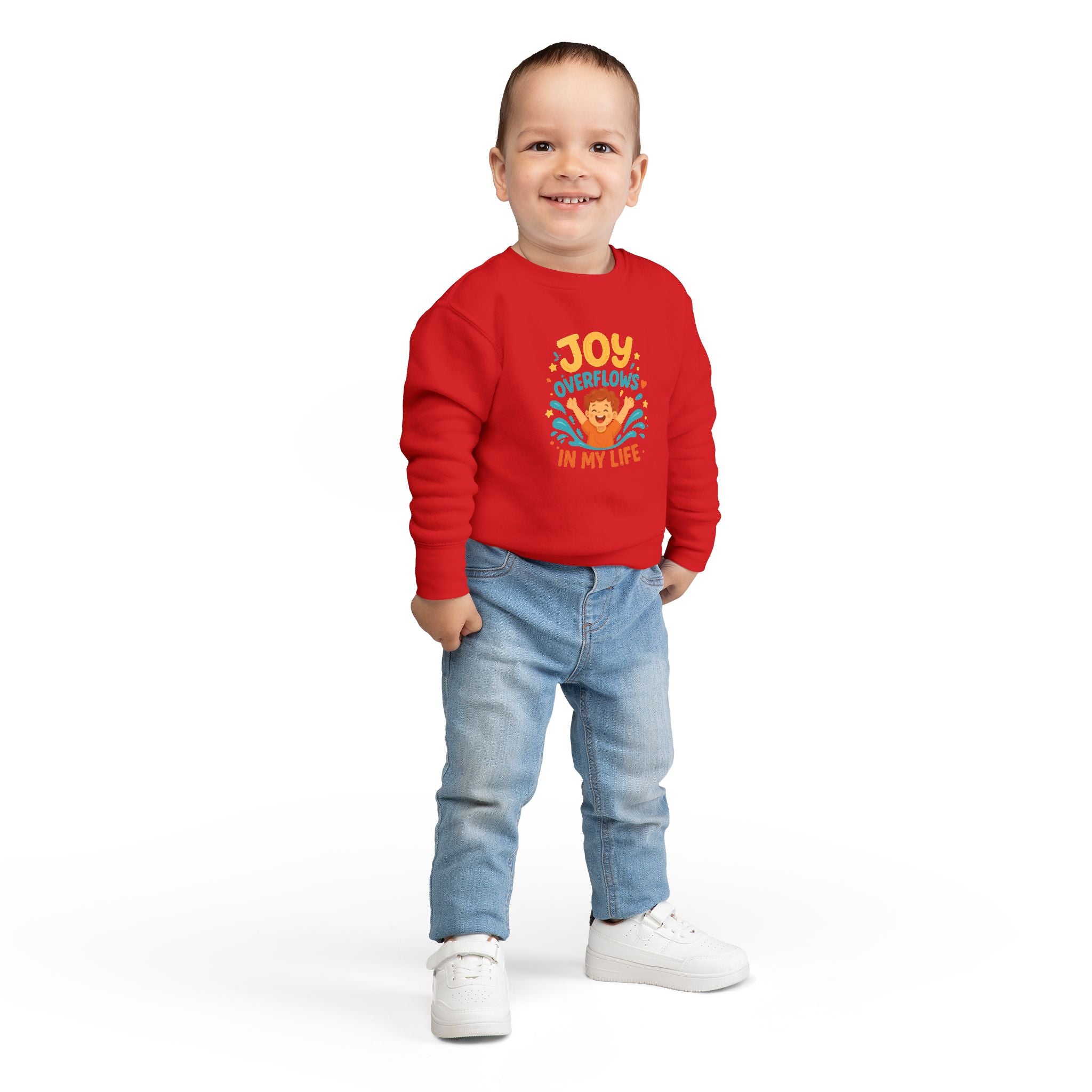 Toddler Sweatshirt — "Joy Overflows in My Life" Cute Playful Kids Pullover