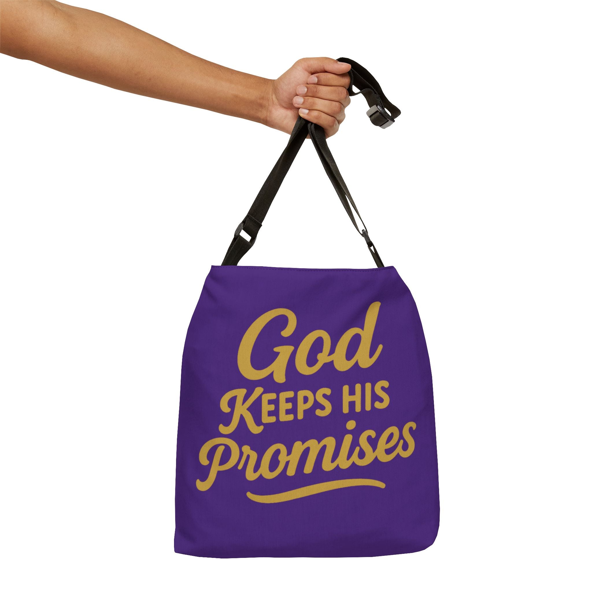 God Keeps His Promises Adjustable Tote Bag — Inspirational Faith Shoulder Bag