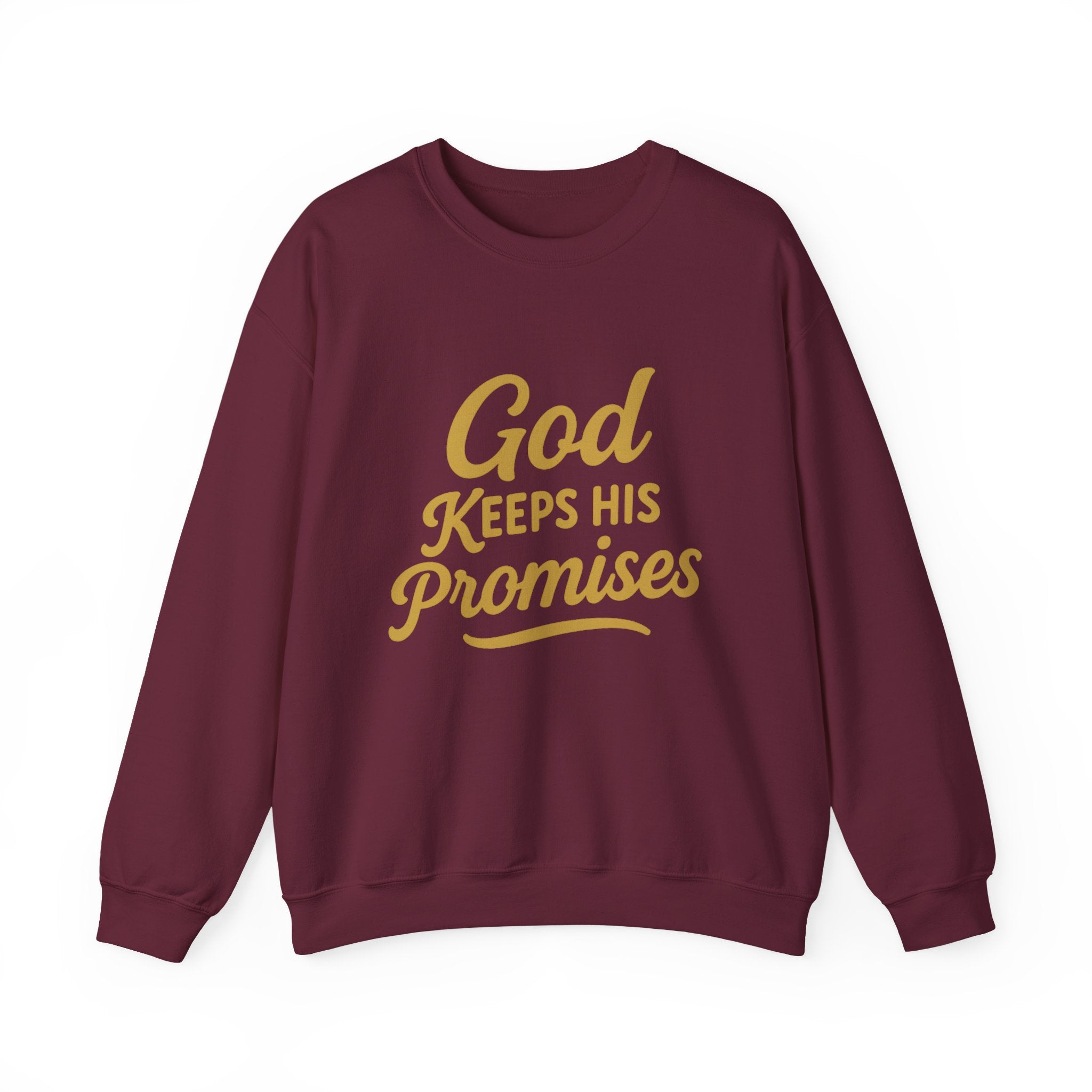 Religious Sweatshirt — "God Keeps His Promises" Crewneck Christian Pullover